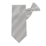 Kid's Tonal Stripe 14 inch Clip-On Tie - Silver