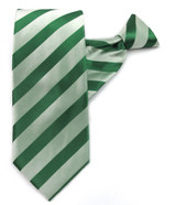 Solid Tonal Stripe Clip-On Tie - Kelly Green