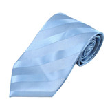 Solid Tonal Stripe Tie - Baby Blue