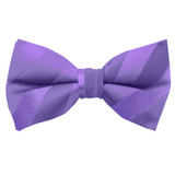 Solid Tonal Stripe Clip-On Bow Tie - Lavender