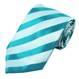 Kid's Tonal Stripe Tie - Turquoise