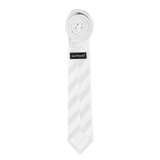 Boys' Prep Solid Color Tonal Stripe Neck Tie - White