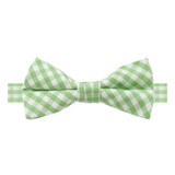 Banded Gingham Bow Tie - Lime Green