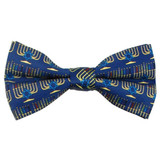 Hanukkah Menorah Star of David Clip-On Bow Tie