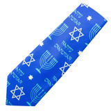 Hanukkah Menorah Star of David Tie