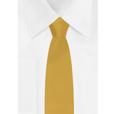 Boy's 14" Ready Made Solid Color Pre-Tied Zipper Neck Tie - Gold