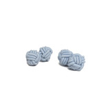 Pair of Solid Color Silk Knot Cufflinks - Baby Blue