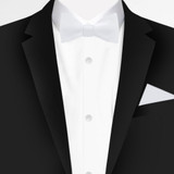 Men's Self Tie Freestyle Solid Color Bowtie - White