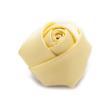 Satin Closed Rose Lapel Flower Pin - Yellow