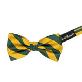 Banded Narrow Stripes Bow Tie - Green Gold