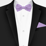 Banded Solid Bow Tie - Lavender