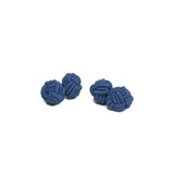 Silk Knot Solid Cufflinks - Steel Blue