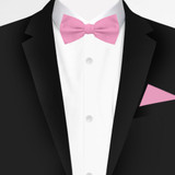 Banded Solid Bow Tie - Carnation