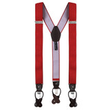 Small White Dots Suspenders - Red