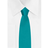 Boy's 14" Ready Made Solid Color Pre-Tied Zipper Neck Tie - Teal