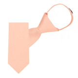 Kid's Solid 11 inch Zipper Tie - Peach