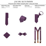 Polka Dot Suspenders - Eggplant