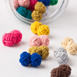 25 Pairs Solid Silk Knot Cufflinks Gift Jar