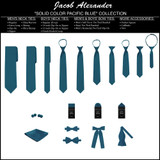Young Boys' Solid Color 11 inch Pre-Tied Zipper Neck Tie - Pacific Blue