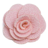 Double Knit Crepe Lapel Flower Pin - Pink
