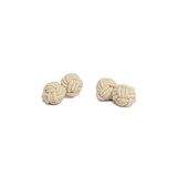 Silk Knot Solid Cufflinks - Champagne