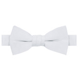Young Boys' Pre-Tied Banded Adjustable Solid Color Bow Tie - White
