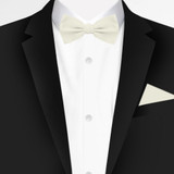 Banded Solid Bow Tie - Ivory