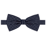 Banded Polka Dot Bow Tie - Navy