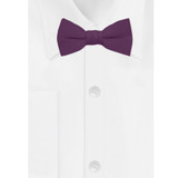 Kid's Solid Banded Bow Tie - Eggplant