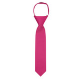 Kid's Solid 11 inch Zipper Tie - Fuchsia