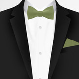 Men's Self Tie Freestyle Solid Color Bowtie - Olive
