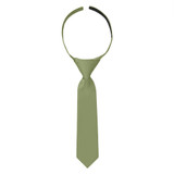 Baby's 8 inch Solid Hook and Loop Band Tie - Olive