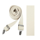 Men's Solid Suspenders - X-Back - 48 inches Long - 1.5 inch Straps - Clip-On - Off White