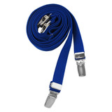 Men's Narrow Solid Suspenders - X-Back - 42 inches Long - 0.75 inch Straps - Pre-Tied Clip-On - Royal Blue