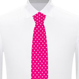 Polka Dot Slim Tie - Fuchsia