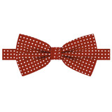 Banded Polka Dot Bow Tie - Rust