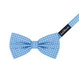 Banded Polka Dot Bow Tie - Baby Blue