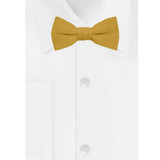 Kid's Solid Banded Bow Tie - Gold