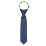 Kid's Solid 11 inch Zipper Tie - Steel Blue