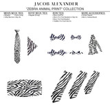 Men's Zebra Animal Print Black and White Cummerbund and Bow Tie Set