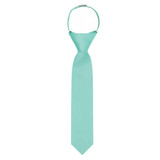 Kid's Solid 11 inch Zipper Tie - Aqua