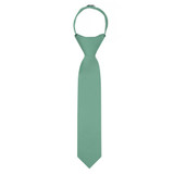 Young Boys' Solid Color 11 inch Pre-Tied Zipper Neck Tie - Seafoam