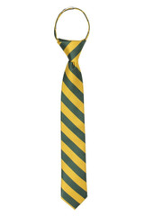 Kid's Woven Striped 14 inch Zipper Tie - Green Gold