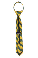 Kid's Woven Striped 14 inch Zipper Tie - Green Gold