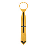 Boy's 14" Ready Made Solid Color Pre-Tied Zipper Neck Tie - Canary