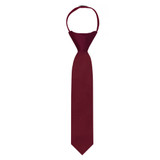 Kid's Solid 11 inch Zipper Tie - Burgundy