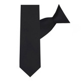 14 inch Boys Ties - Pre-Tied Clip-On Neckties for Kids Formal Wedding Graduation School Uniforms - Black
