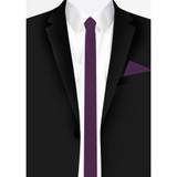 Solid Ultra Skinny Tie - Eggplant Purple