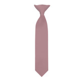 Young Boys' Solid Color 11 inch Pre-Tied Clip-On Neck Tie - Dusty Rose