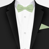 Banded Solid Bow Tie - Honeydew